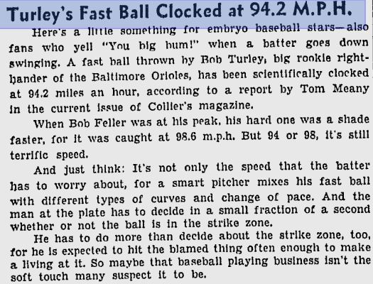 Bob Turley – Milwaukee Sentinal 6/12/1954